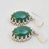 Malachite Oval Gemstone Earring, Designer Earring, Women Earring, Gift For Her, Handmade Jewelry, Birthday Gift, 925 Silver Earring