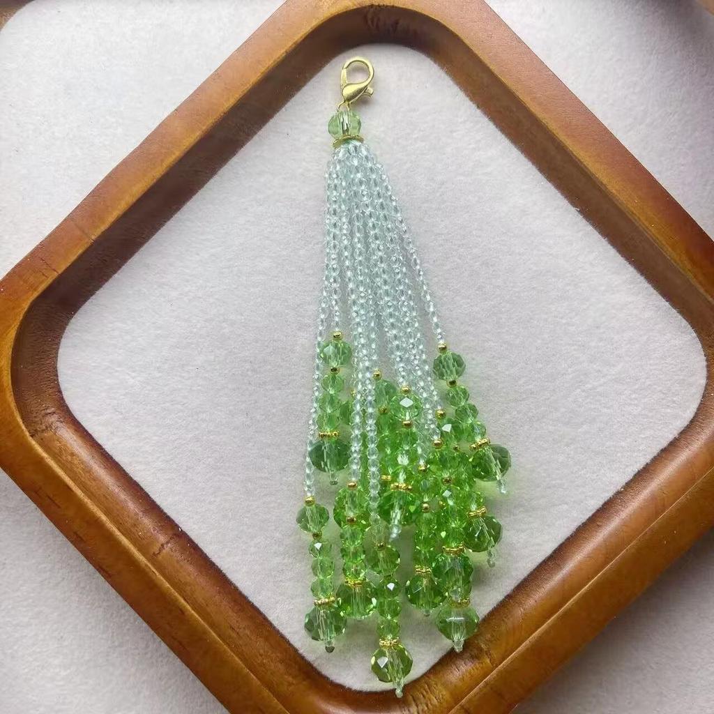 Handmade Colorful Spinel Tassel Pendant Charm for Qipao and Lapel Sweaters