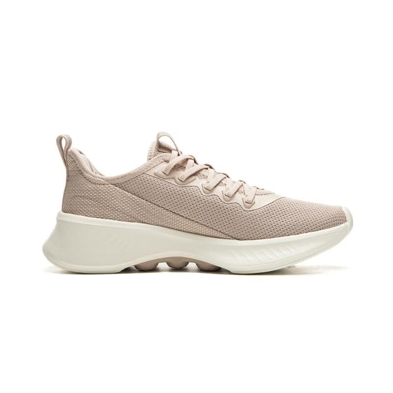 Li-Ning Comfortable Simple Non-Slip Wear-Resistant Lightweight Low-Top Casual Running Shoes Women sneaker Beige AGLU320-2