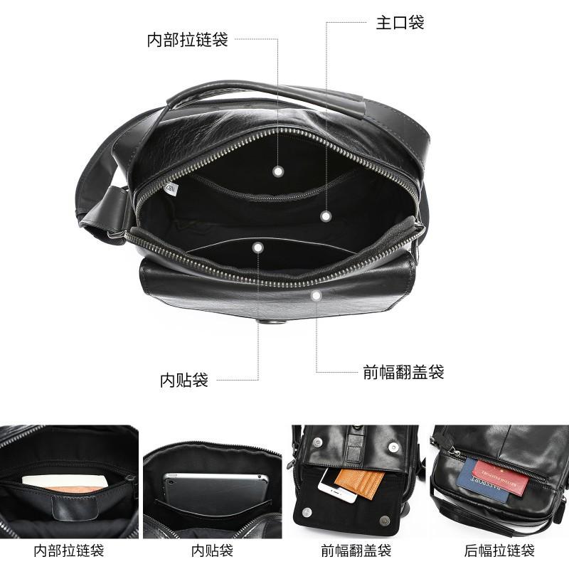 New Men's Casual Travel Shoulder Bag Real Leather Top Layer Cowhide High-end Crossbody Work Commuting Small