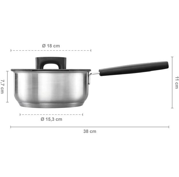Кастрюля Fiskars Hard Face Steel 1,8 л (1052239)