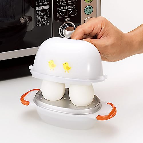 PEARL METAL Microwave Cooker, Boiled Eggs for 2 Eggs, Time-Saving, Made In Japan, NEW Range Piyo 2 Eggs CC-1147
