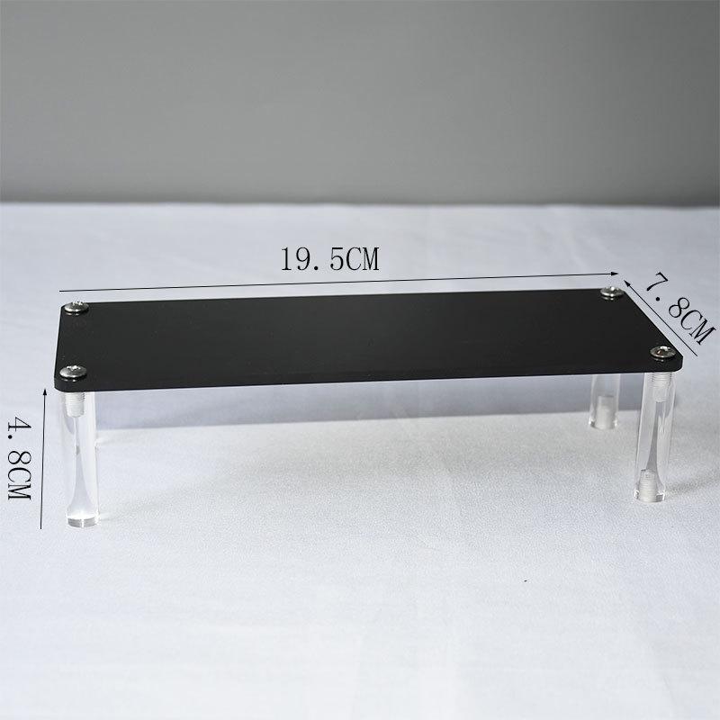 Black Acrylic Multi-Layer Display Stand for Model Figures, Bracelets, and Jewelry Storage.