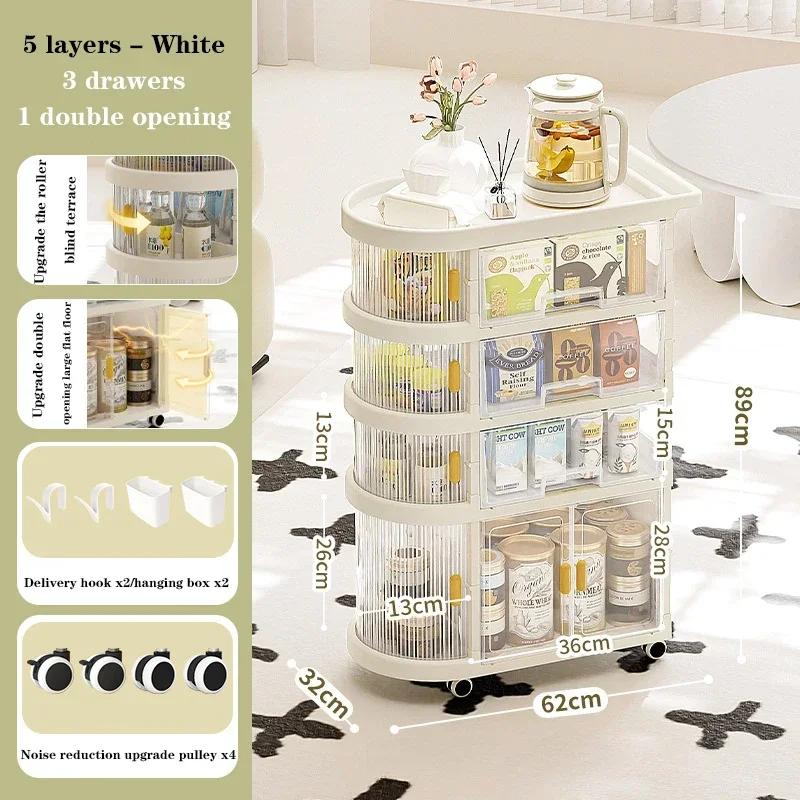 Folding Storage Rack Trolley Baby Product Storage Cart Simplicity Portability Trolley and Snack Toys Sundries Organizer Shelving