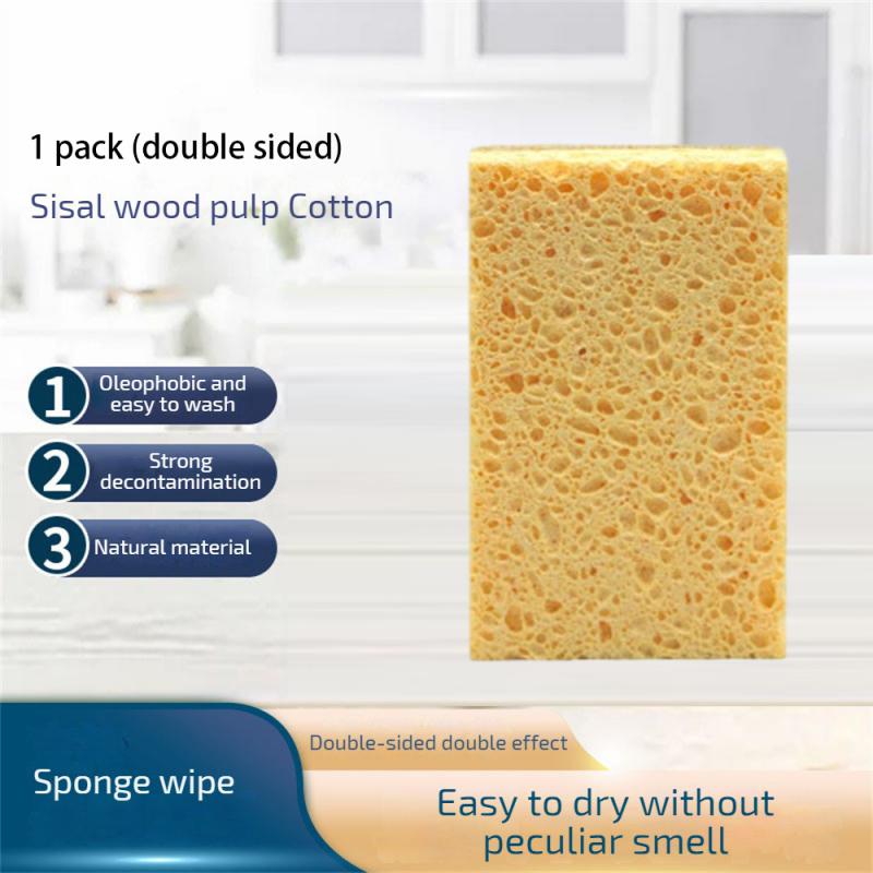 

Kitchen Eraser Cleaning Dishes Strong Water Absorption Lightweight And Convenient Wood Pulp Cotton Cleaning Utensils жёлтый