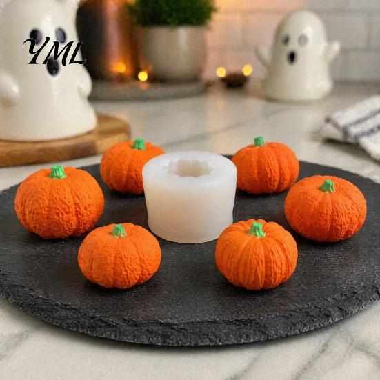 Decorative Molds for Cakes 3D Halloween Pumpkin Silicone Mold, Fondant Cake Chocolate Candy Jelly Making Reusable Non Stick Flexible Baking