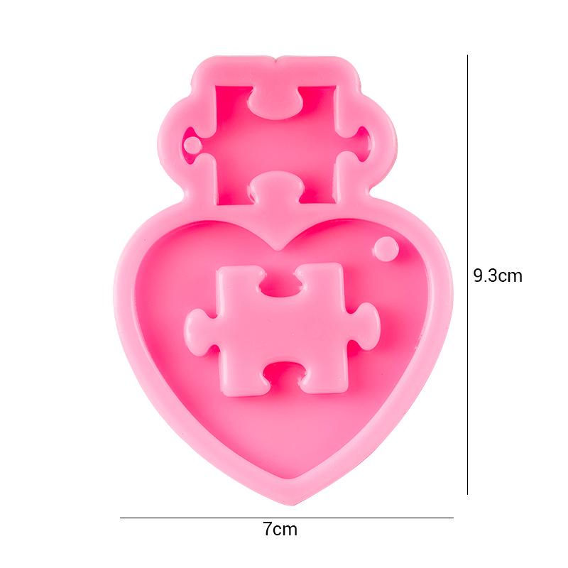 Heart Shape Keychain Casting Silicone Molds Dog Paw Print Resin Molds for Key Chain Pendant Making Epoxy Resin Craft Jewelry DIY