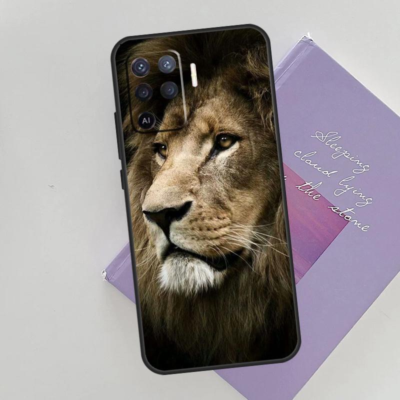 King Of The Jungle Lion Phone Case For Oppo A54 A74 A94 A15 A16 A17 A52 A72 A76 A96 A57 A58 A78 A98 A53S Cover Case