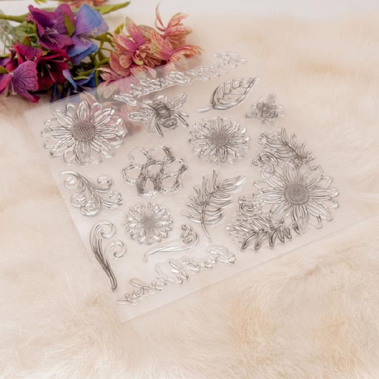 Clear Stamp Seals Flowers Transparent Stamp Leaves Silicone Stamp for Cards Journal Scrapbooking Photo Decorations