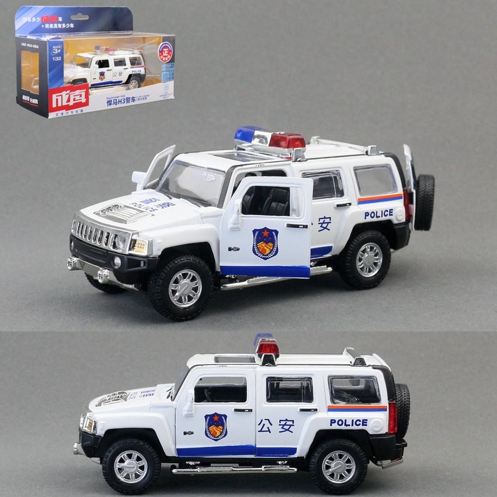 Car Alloy Model H3 Police Suv With Lights And Sound Effects For Play Kids