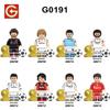 Blocchi da Costruzione Giocatore di Calcio Mini Figure Modello Atleta Stella Ornamento Giocattolo da Assemblare Confezione
