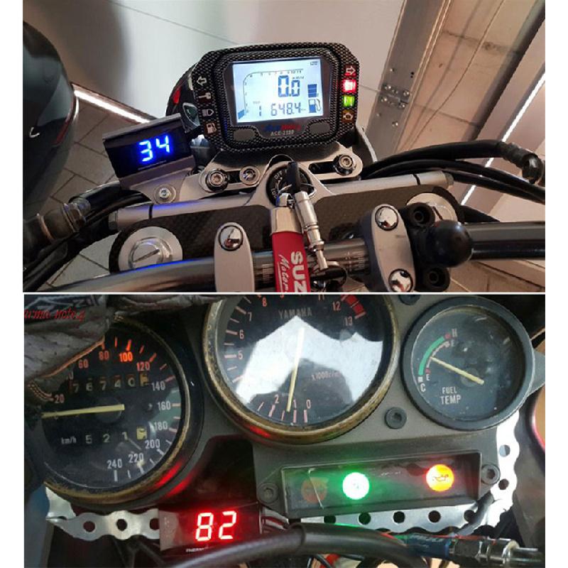 Motorcycles Mini Red Lcd Tachometer Gauge Tach Hour Meter 0~20000 Rpm Universal