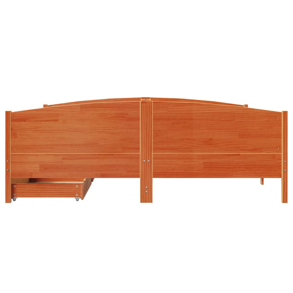 Vidaxl Bed Without Mattress, Waxed Brown, 200X200 Cm, Pine Wood