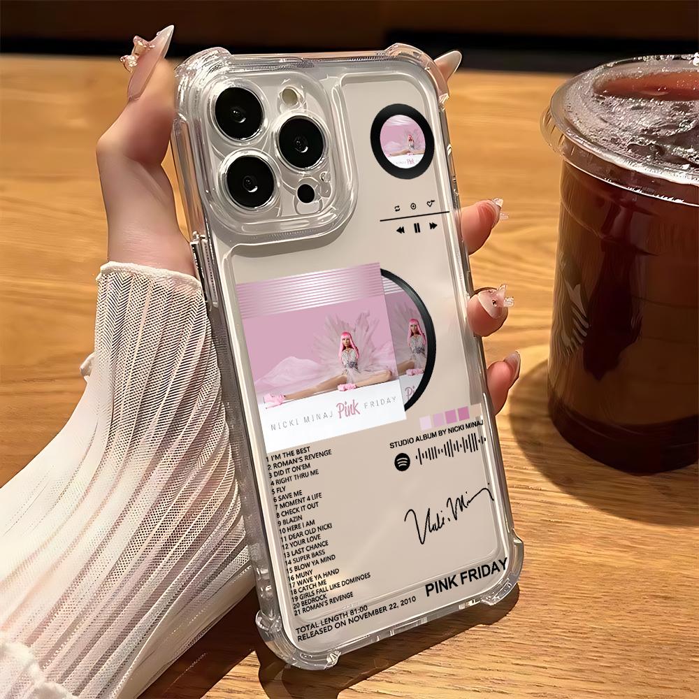 Nicki Minaj Rapper Pink Friday 2 Phone Case For iPhone 16 15 14 13 12 11 Mini Pro Max XR XSMax Plus Anti Fall Transparent Cover