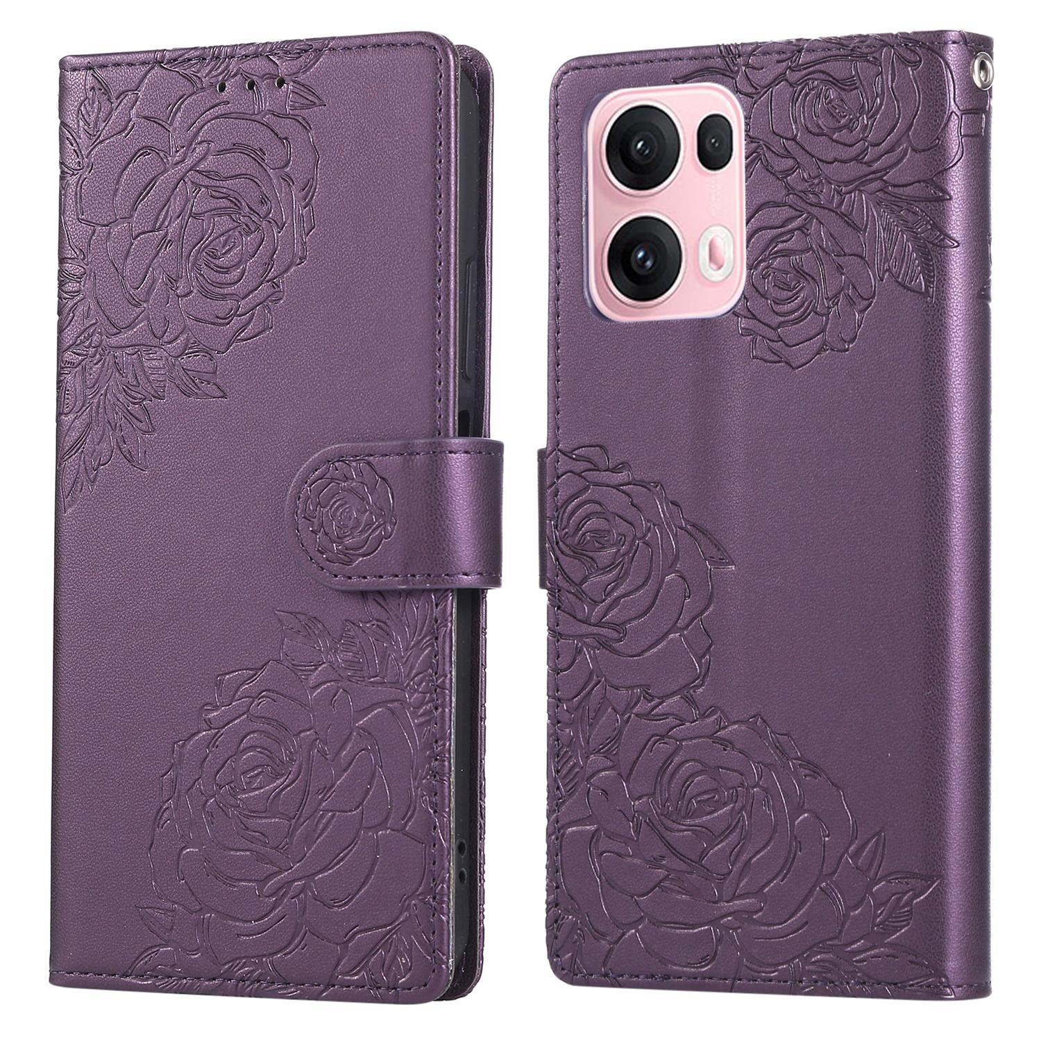 

For Oppo Reno13 Pro 5G Case Rose Flower PU Leather Wallet Phone Cover with 3 Card Slots D