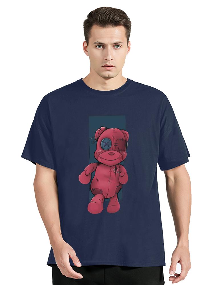 Fashion All-match Women Cotton T-shirt Cartoons Cute Bear Tops Summer Black Classic O-Neck Tee Women Clothes Hip Hop Tshirt