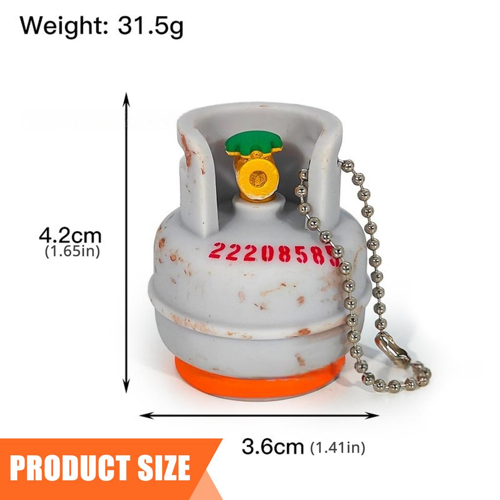 Vintage Rusty Gas Cylinder Keychain with Unique Industrial Design Hanging Ornament for Everyday Use or Bag Decoration