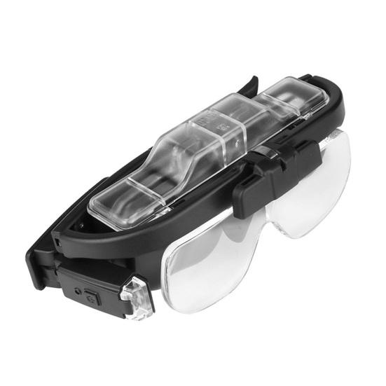 Reading Glasses Magnifying Glasses Different Times USB Powered with 2 Adjustable Brightness LED Light for Close Work Head Magnifier Glasses Jewelry