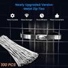 Metal Zip Ties 100 Pieces Stainless Heavy Duty Zip Ties Electrical Cord Management for Agricultural Patio Lawn Garden Roofing