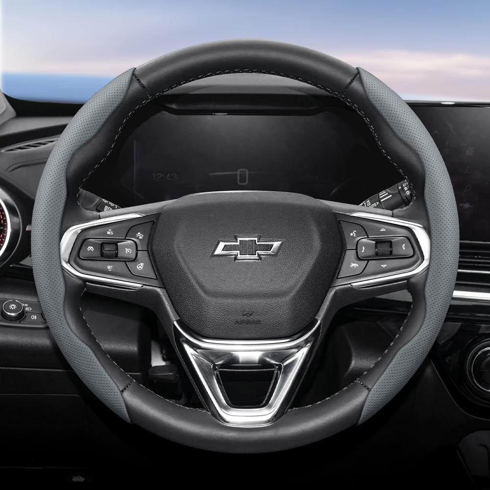 Suitable for Chevrolet Breathable Holes Leather Steering Wheel Cover Segmented Quick Release Design Non-Slip and Durable Cruze Spark Captiva Orlando L