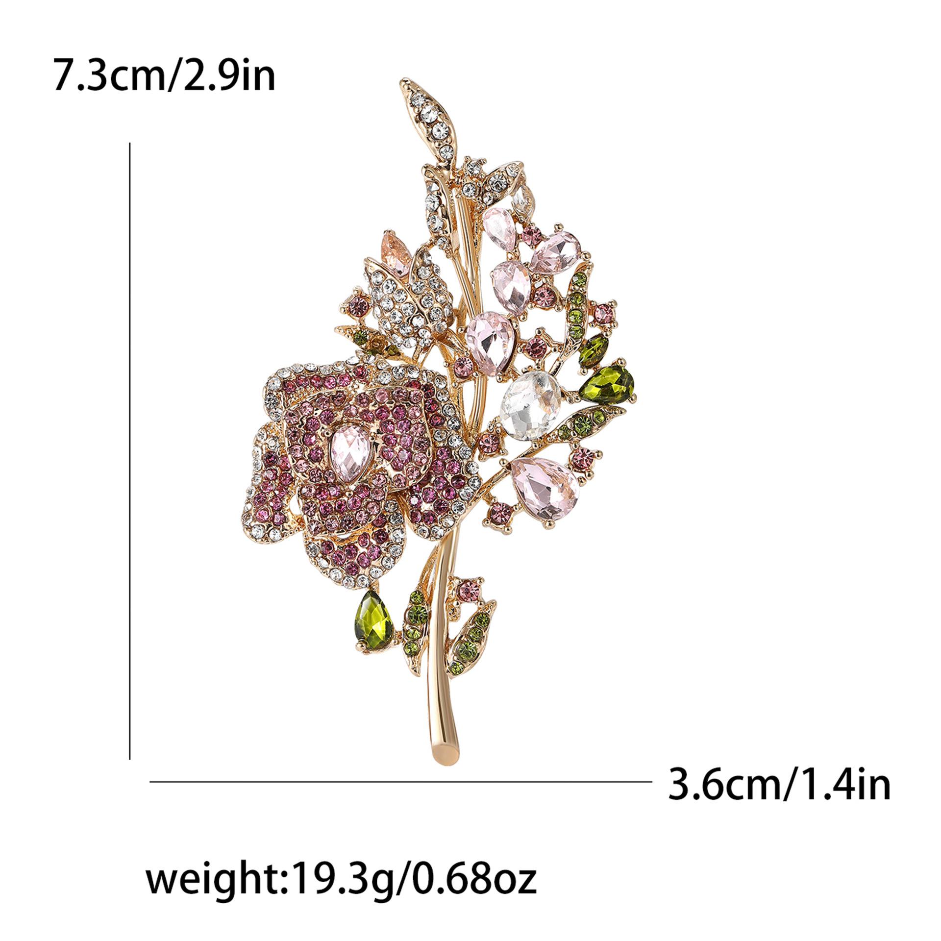 

Высококачественный сплав тяжелой промышленности горный хрусталь брошь в виде букета роз элегантная женская одежда брошь ювелирные изделия булавка