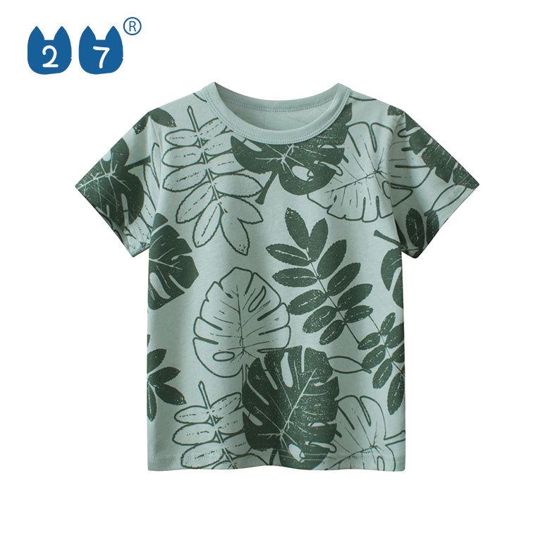 27kids 2024 Korean Style Kids' Summer T-Shirts - Short-Sleeve Boy Baby Clothes