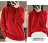 2025 Autumn/Winter Women's Thick Pure Wool Half-High Collar Knit Sweater