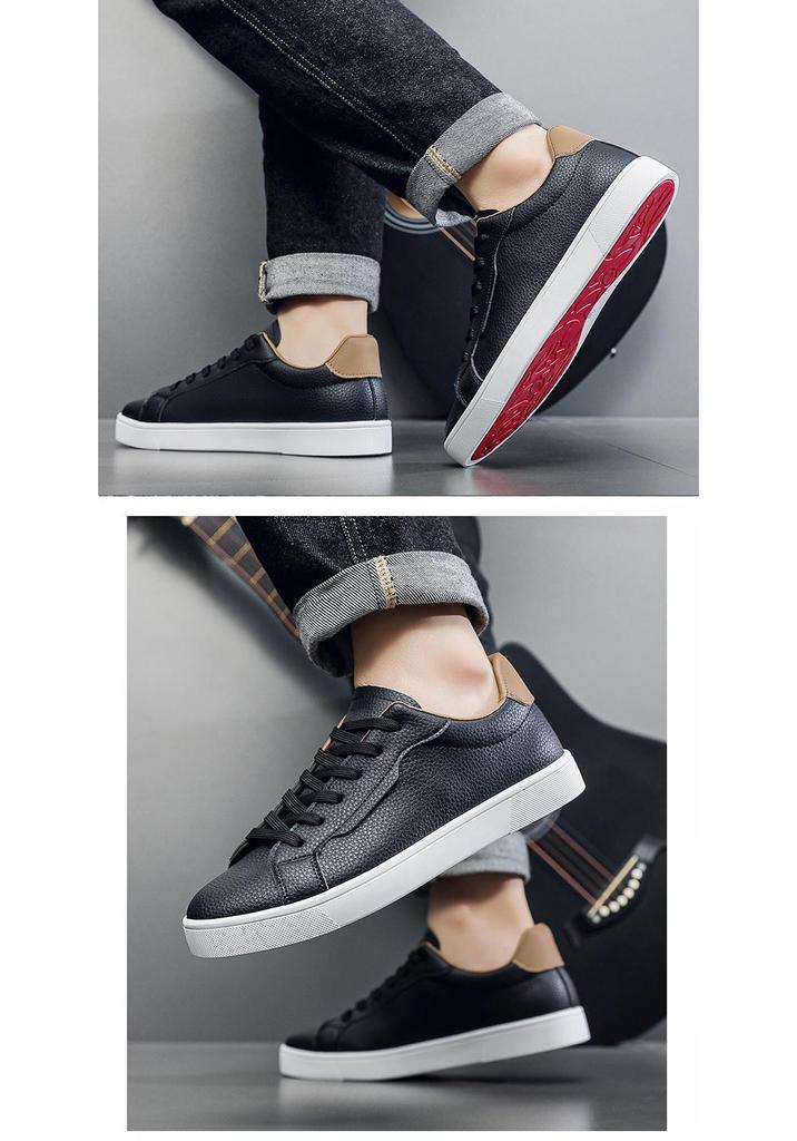 Spring 2026 Men's Versatile White Low-Top Casual Skate Shoes - Fashionable and Trendy for Youth