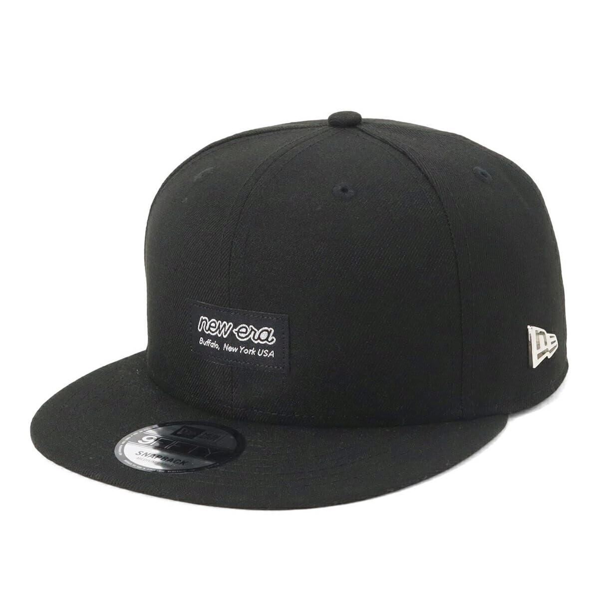 

New Era 9FIFTY Cap with Metal Flag Logo Sizes 950 METAL FLAG BLK SIL 251 14388581 NER36C4839 Badge, Black/Metal Silver, M/L,