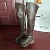 Mode Ballerinas Damen Overknee Stiefel Plateau Designer Kleid Wintermode Frau Hohe Stiefel 2025 Marke Goth Motorrad Botas Mujer