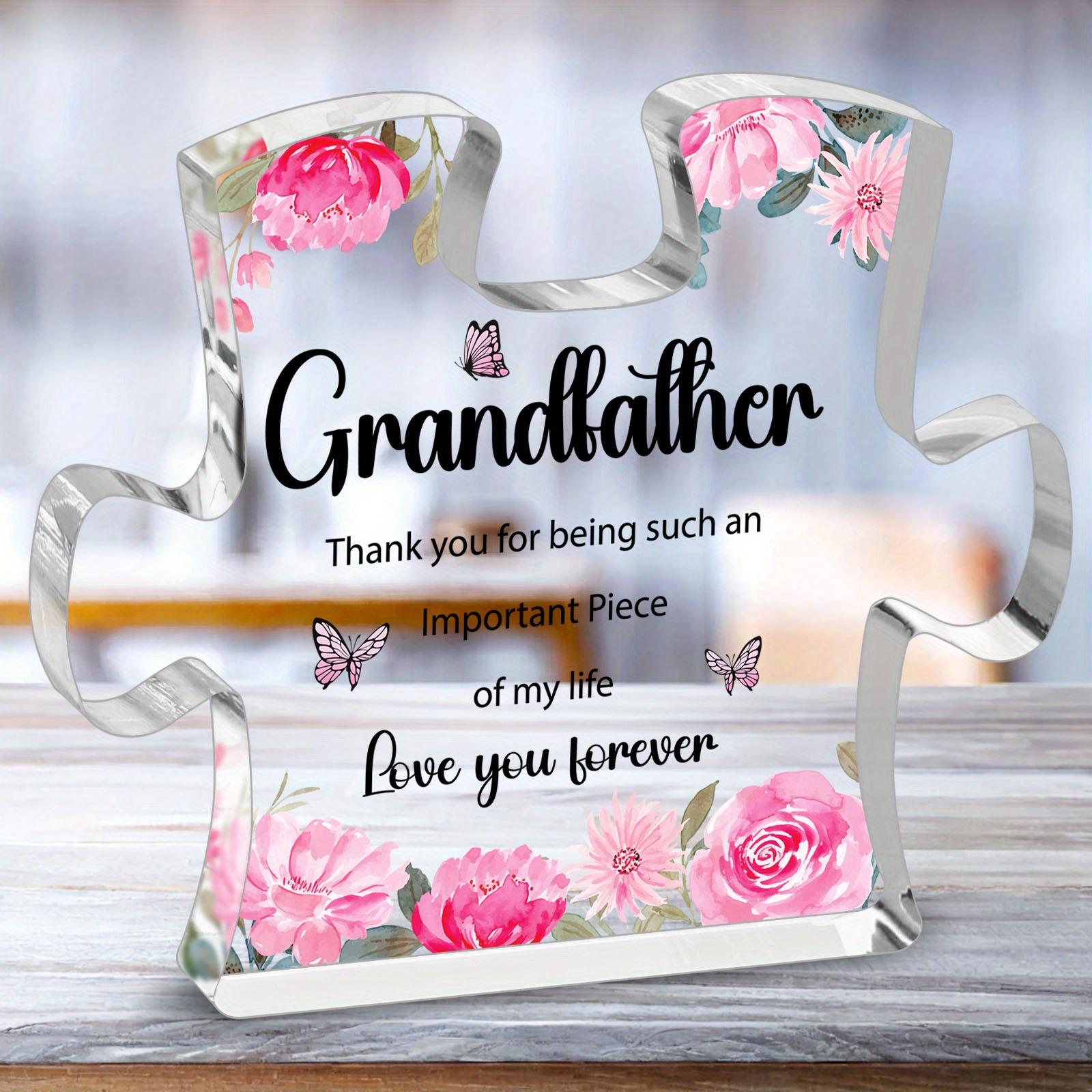

2D Flat Colorful Acrylic Decorative Plaque and Ornament: A Special Gift for Grandpa and Stunning Tabletop Decor for Home Living Spaces 10*8cm