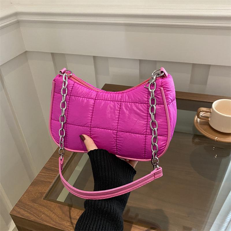 Kleine quadratische Tasche Damen Winter neuer Trend einfache Unterarmtasche Mode Diamantkette Umhängetasche
