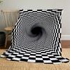 1PC Checkerboard TunnelOutdoor Flannel Blanket - Soft Plush Decor for Picnics, Camping, Bedroom, Playroom, Office, or Lunch Break 1308A