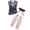 Kids Girls Anime Cartoon POP Singer Super Star Printed Vest Jacket Pants Clothes Set Outfit Halloween Cosplay Costumes