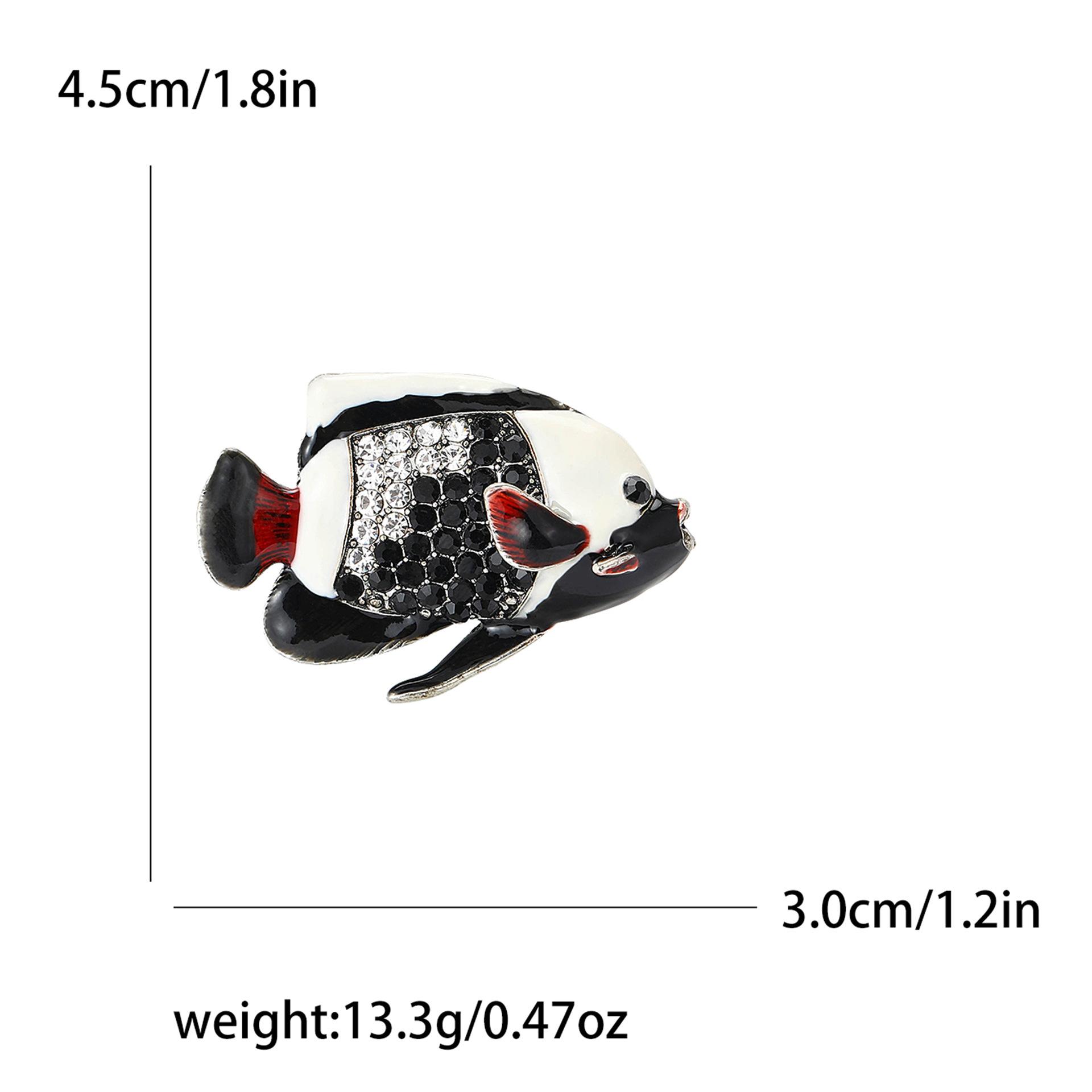 

Брошь в виде морской рыбы из сплава со стразами, высококачественная, симпатичная, женская, для корсажа, для рубашки, ювелирное украшение