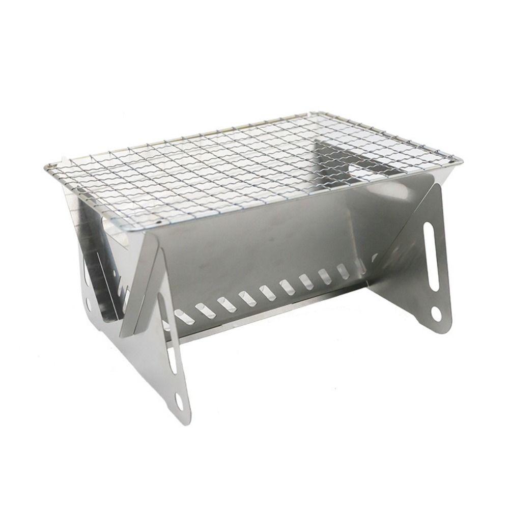 Stainless Steel BBQ Grill Rack Detachable Grill Burn-er Stand Compact Barbecue Stove  Campfire