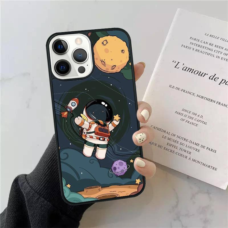 Cute Cartoon Astronaut Phone Case Cover For iPhone 17 Air 15 13 Pro Max 16 14 Plus 11 12 Apple max