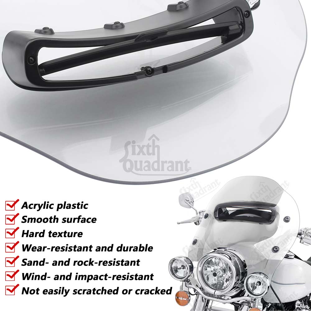 Motorcycle Part Wind Splitter Vented Windshield Fairing Wind Deflector Windscreen For Harley Road King Classic FLHRC/I 1998-2013