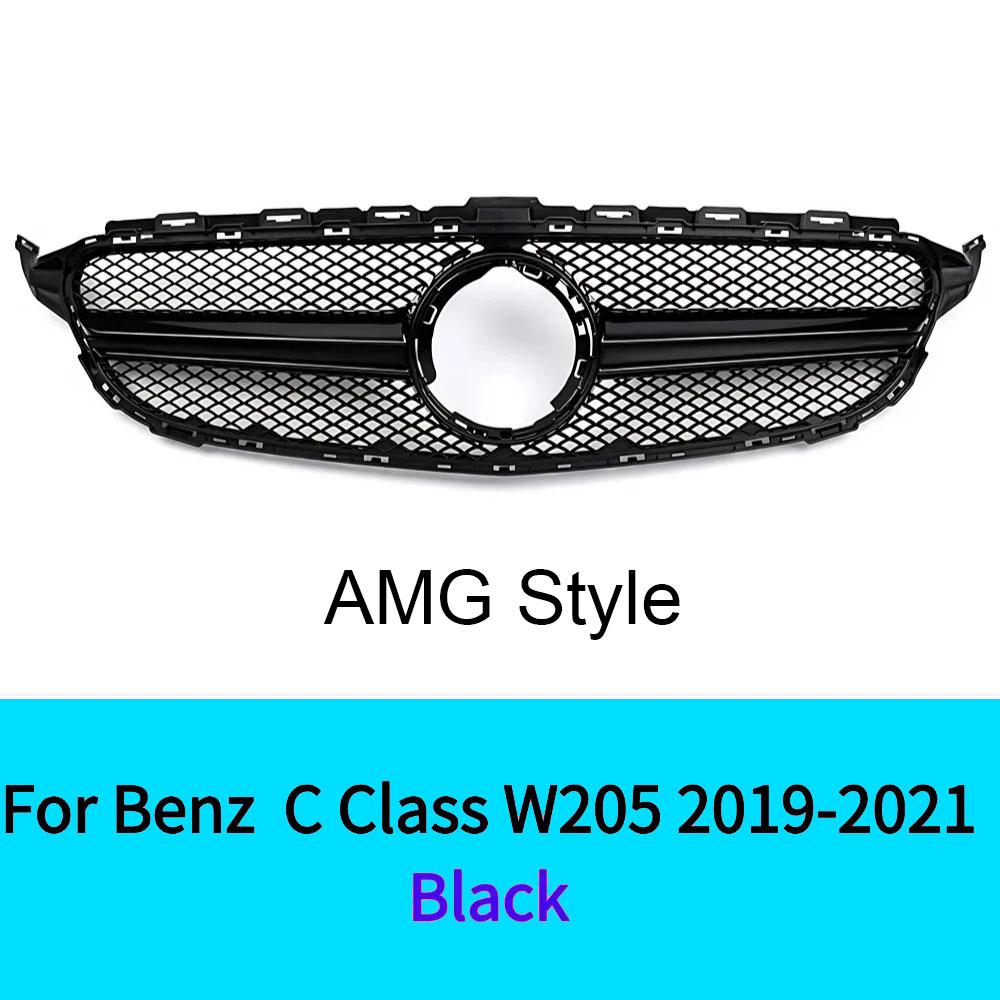 For Mercedes C Class W205 2019-2025 C180 C200 C250 C300 C260 C400 2019-2025 GT Style Sport Front Bumper Grille Inlet Grill  Mesh