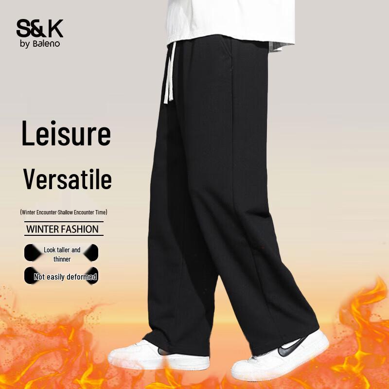 

Baleno Men s S&K Relaxed Fit Straight Leg Casual Pants M