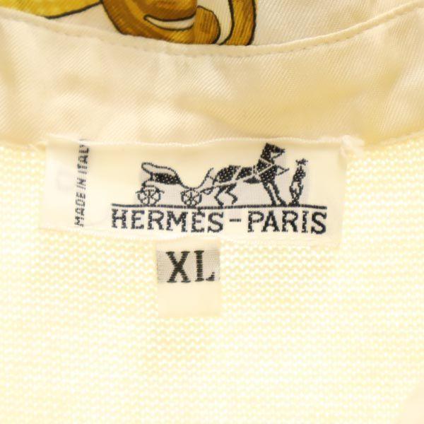 HERMES Made in Italy Silk Cashmere Blend Long sleeve Knit switching sweater Women Used