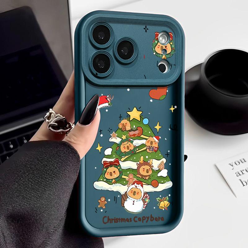 Cartoon Weihnachtsbaum Handyhülle für iPhone Air 16e 17 16 15 Pro Max 14 13 Pro Max 17 12 11 Stoßfeste Weiche Silikonhülle