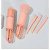 4 in 1 Makeup Brush Set, Portable Foundation Brush Powder Brush Eyeshadow Brush Set, Mini Retractable Brush Set with Lid, Premium Face Makeup Brush Se