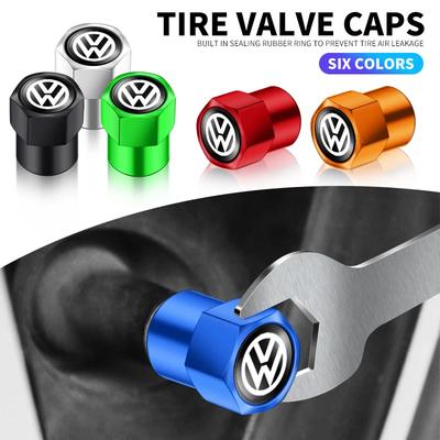 New Fashion Metal Hexagonal Car Wheel Tire Valve Ventil Caps For VW Volkswagen Jetta MK5 Golf Passat 3B7 601 171 Car Accessories