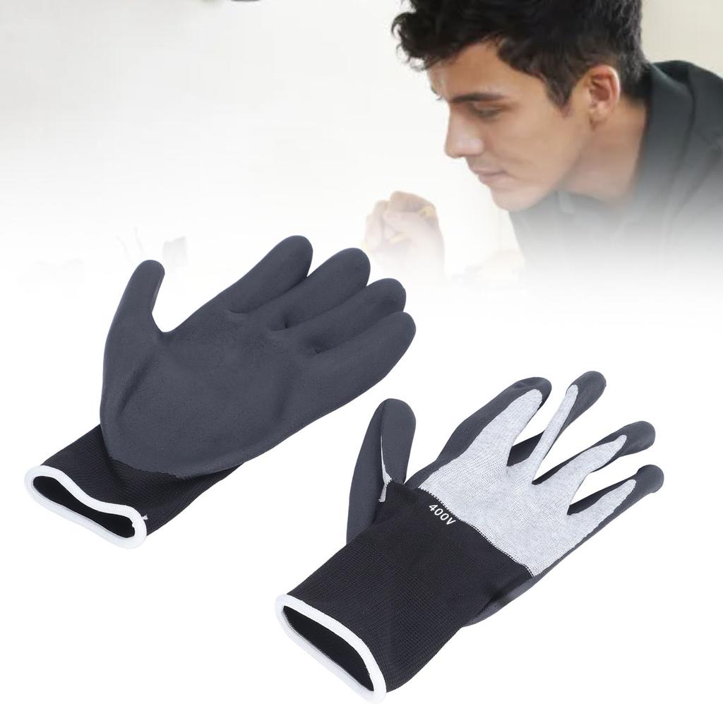 Insulated Electrician Gloves 400V High Voltage Resistant Flame Retardant Rubber Non Slip Texture Pre