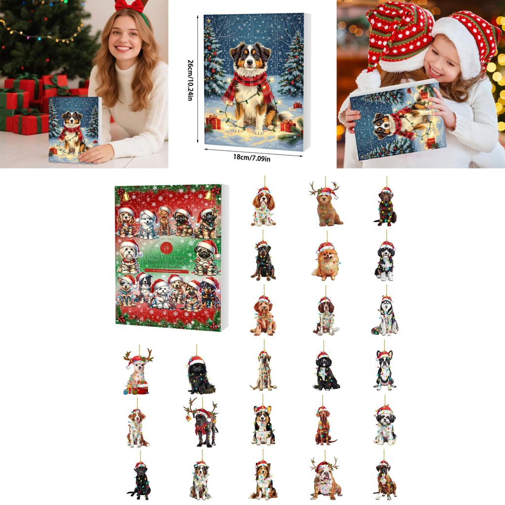 Christmas Pet Dog Seasonal Calendar With Acrylic Parts For Christmas Party Decorations