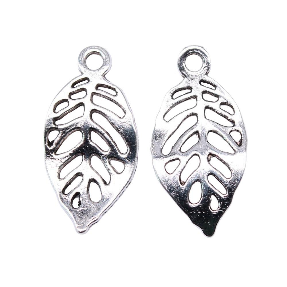 Filigree Leaf Charms Antique Alloy Pendants For Nature Inspired Jewelry