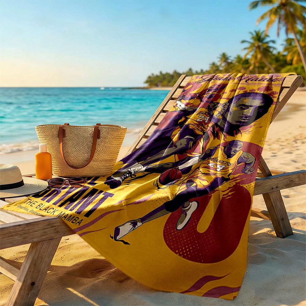 Kobe Customize Your Name Beach Towel Quickdry Soft Microfiber Suitable For Sports Travel Swimming Yoga Bathroom Beach And Pool