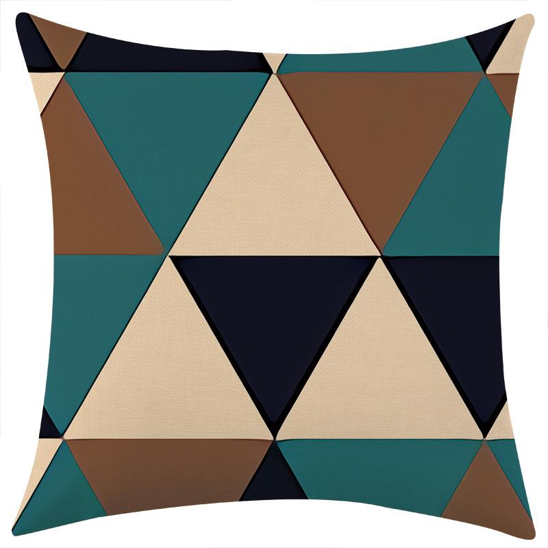 New Color Triangular Geometric Abstract Linen Pillowcase for Car Sofa Lumbar Pillow Cushion