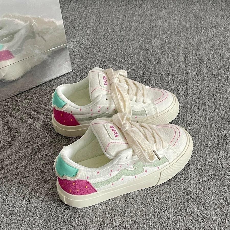 

Korean version of platform canvas shoes women s new summer design sense niche shoes student low-top casual board shoes tide 35